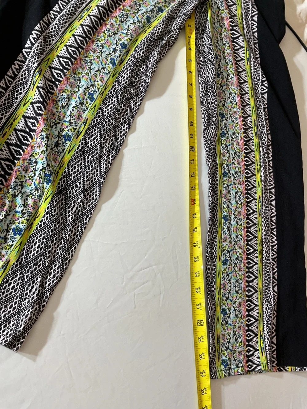 Xhilaration Black Wide Leg Pants with Multicolor Stripe Print